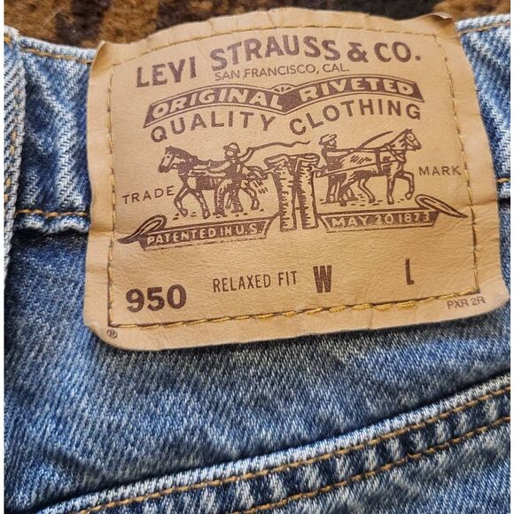 Vintage 1994 Levi's Shorts Women's 25 Blue Relaxed Fit Baggy 950 Orange Tab - Picture 4 of 6